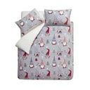 Set copripiumino e federa grigio in micropile per letto matrimoniale e per letto esteso 230x220 cm Festive Gnomes – Catherine Lansfield