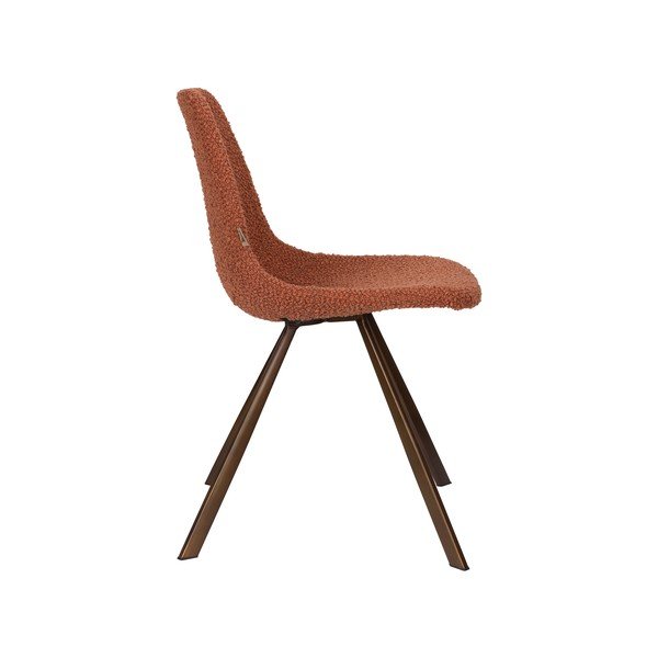 Sedia da pranzo arancione imbottita Franky – Dutchbone-image-3