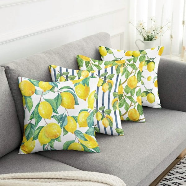 Federe in set da 4 43x43 cm Lemons - Mila Home-image-3
