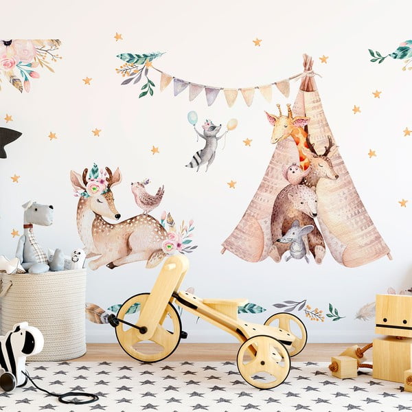 Adesivi murali per bambini Conigli del bosco - Ambiance-image-1