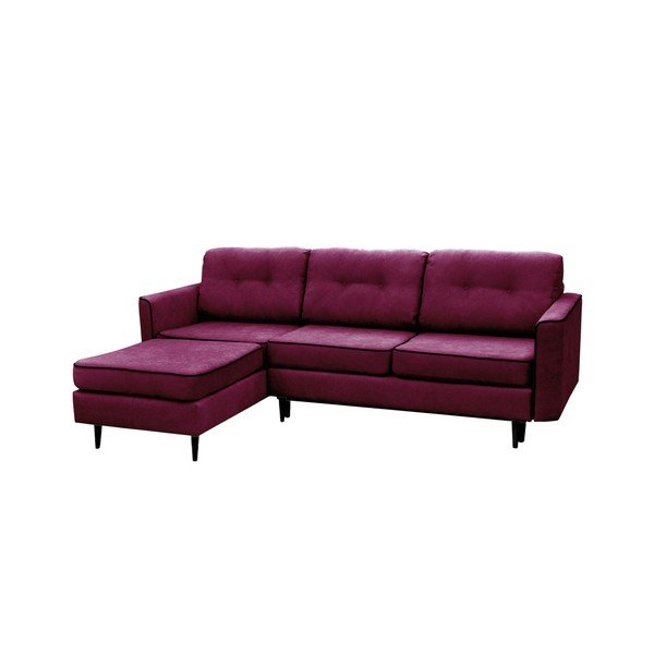 Divano letto viola con gambe nere Dragonfly, angolo sinistro - Mazzini Sofas-image-1