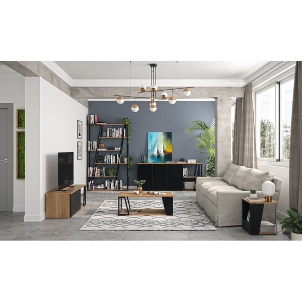 Tavolino con piano in legno di noce 100x55 cm Albi - TemaHome-image-3