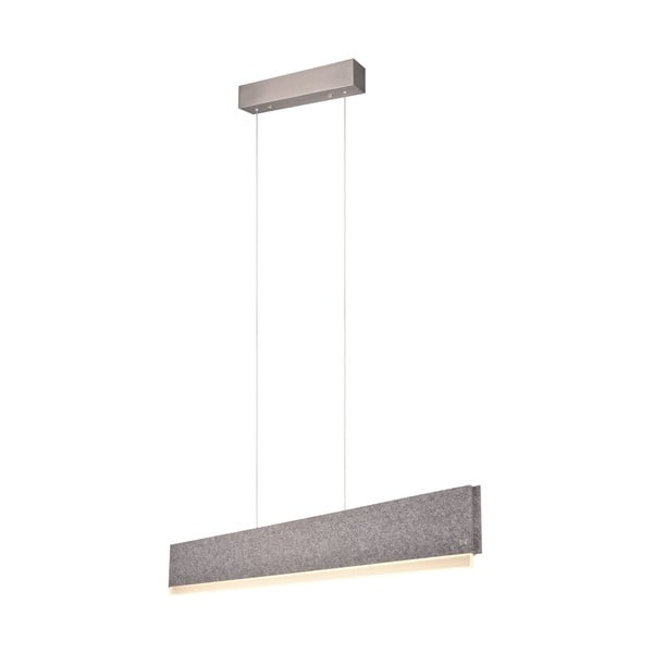 Apparecchio a sospensione LED grigio con comando vocale/app mobile con paralume in tessuto Cicara - CINQUE-image-1