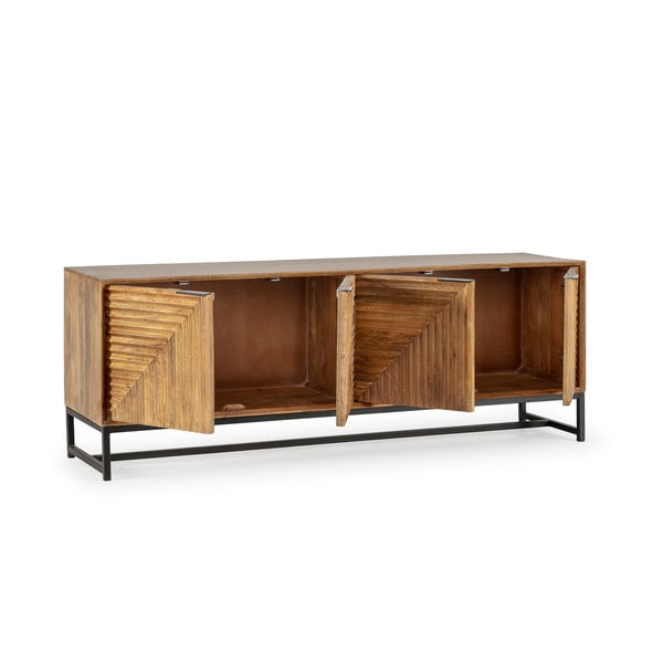 Mobile TV di colore naturale in mango massiccio 160x58x40 cm Nereida – MOME-image-3