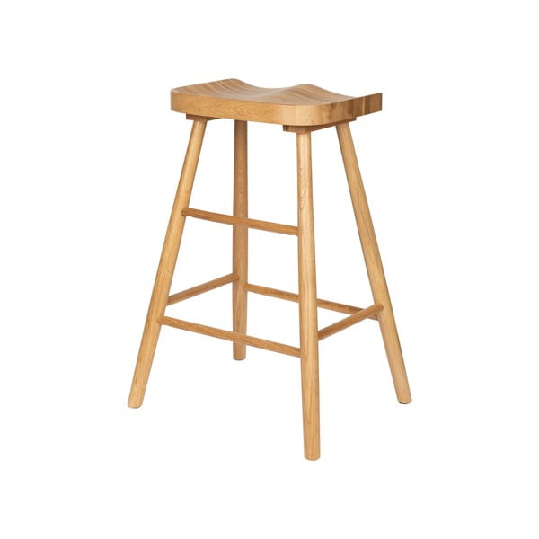 Sedia da bar di colore naturale in rovere massiccio (altezza della seduta 65,5 cm) Vander – White Label-image-4