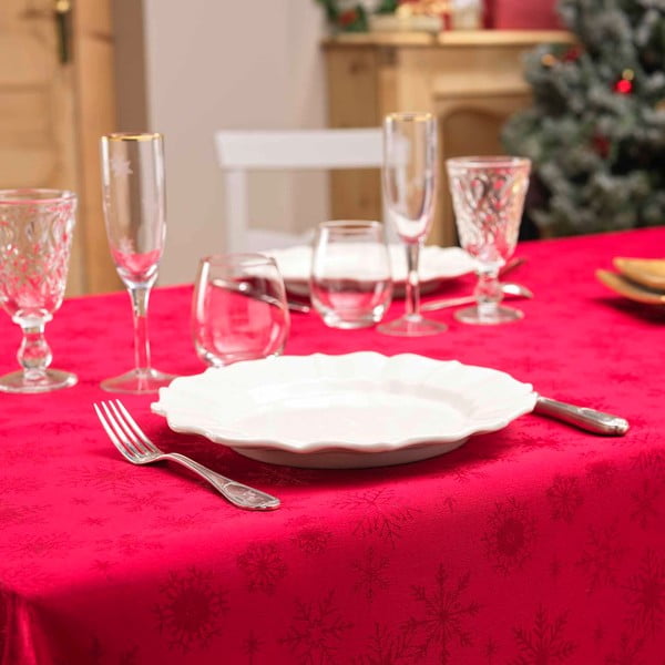 Tovaglia in jacquard a tema Natale 140x240 cm Flocons – douceur d'intérieur-image-2
