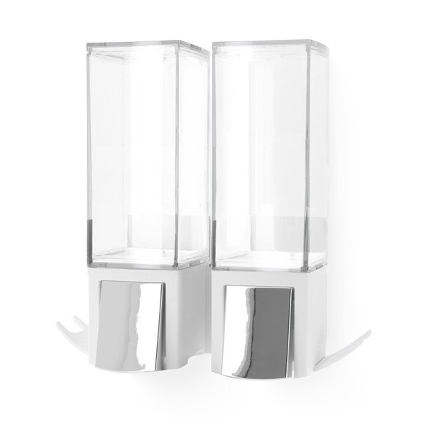 Dispenser doppio per sapone autobloccante a parete bianco Clevek Dispenser doppio Clever - Compactor-image-4