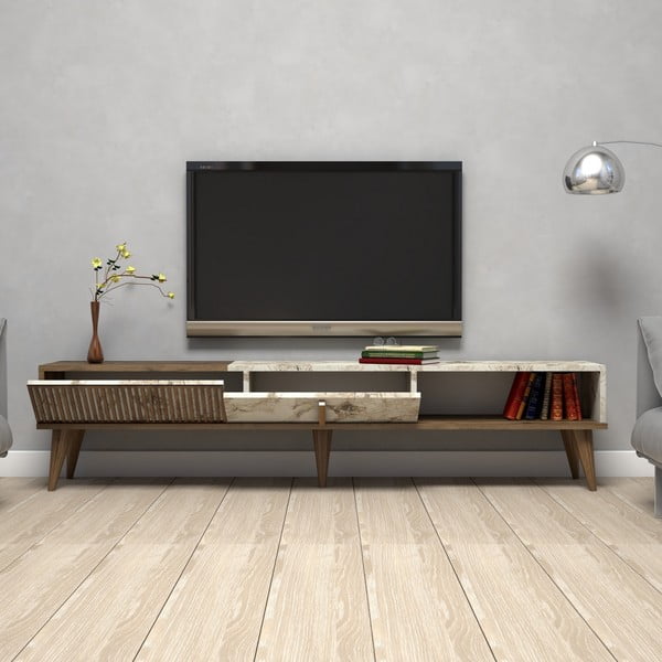 Mobile TV colore naturale in marmo 180x40 cm Milan - Kalune Design-image-2