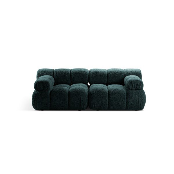 Divano componibile color petrolio con rivestimento in bouclé 188 cm – Micadoni 