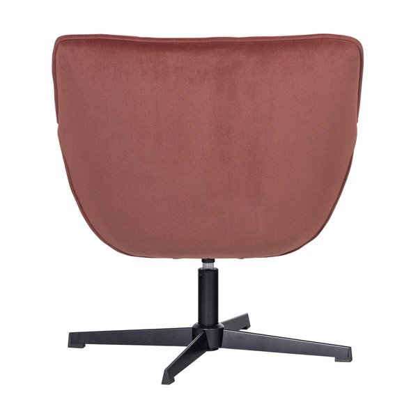 Poltrona color terracotta girevole con rivestimento in velluto Wibo – WOOOD-image-4