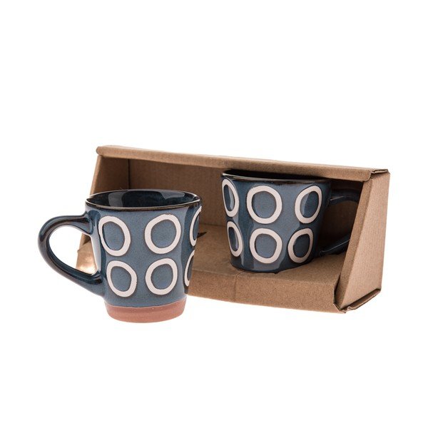 Tazze in set per espresso blu scuro in ceramica 2 pz 100 ml Rings – Dakls