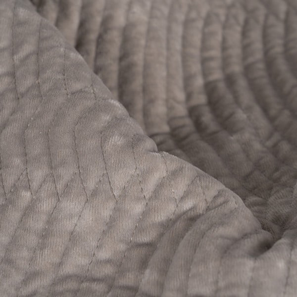 Copriletto grigio in velluto con rivestimento trapuntato 230x260 cm – Ixia-image-2