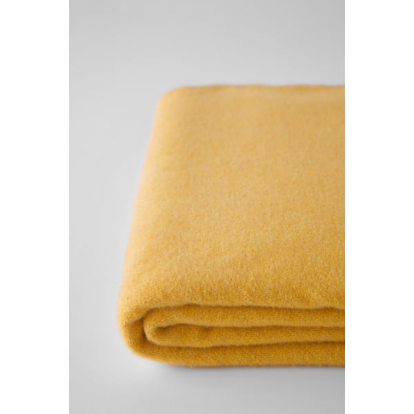 Plaid giallo con basi di cotone, 140 x 180 cm Plain - Euromant-image-1