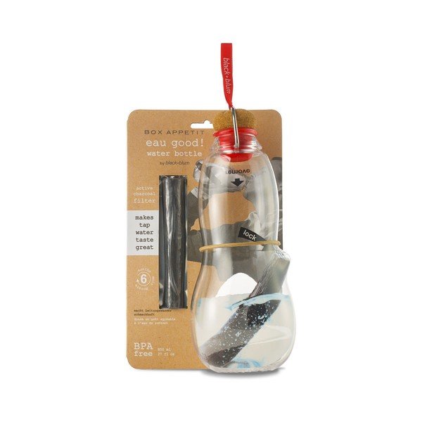 Black + Blum bottiglia filtro rossa con carbone attivo, 800 ml Eau Good - Black + Blum-image-1