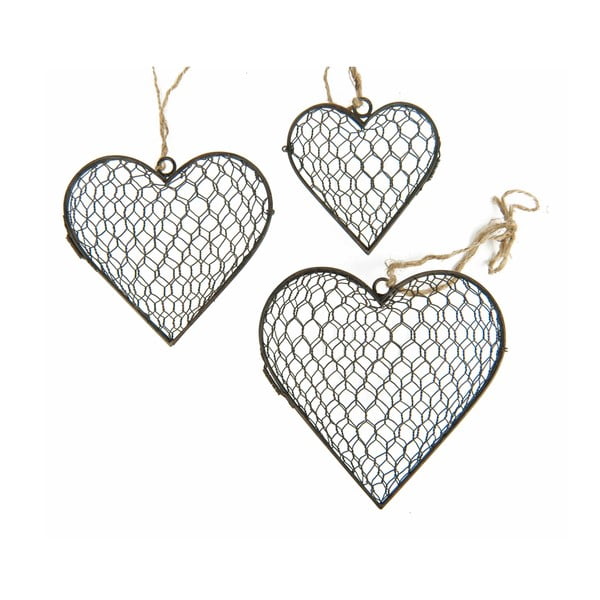 Set di 3 decorazioni Linea Antic Cuore da appendere - Antic Line