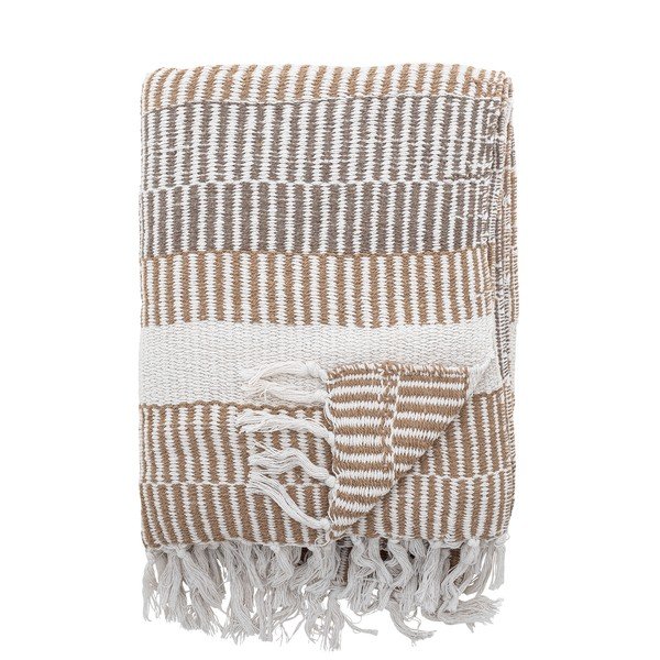 Coperta per TV di colore naturale in cotone riciclato 160x130 cm Isnel – Bloomingville