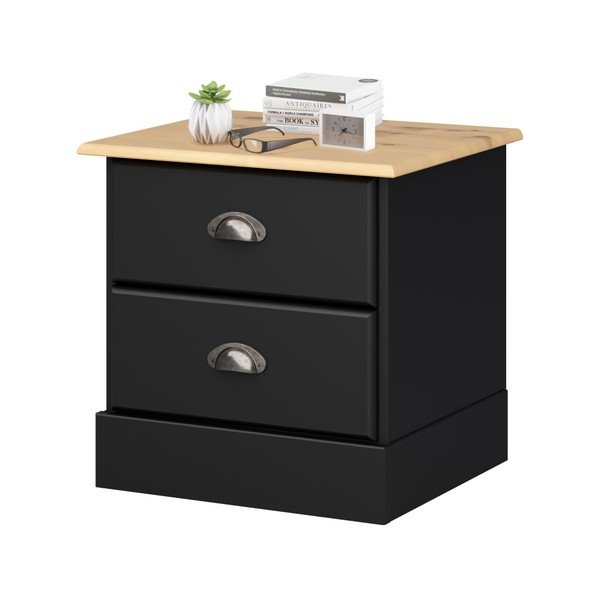 Comodino nero con 2 cassetti Leander - Støraa