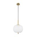 Lampadario bianco/color ottone in vetro ø 30 cm Lato – Nova Luce