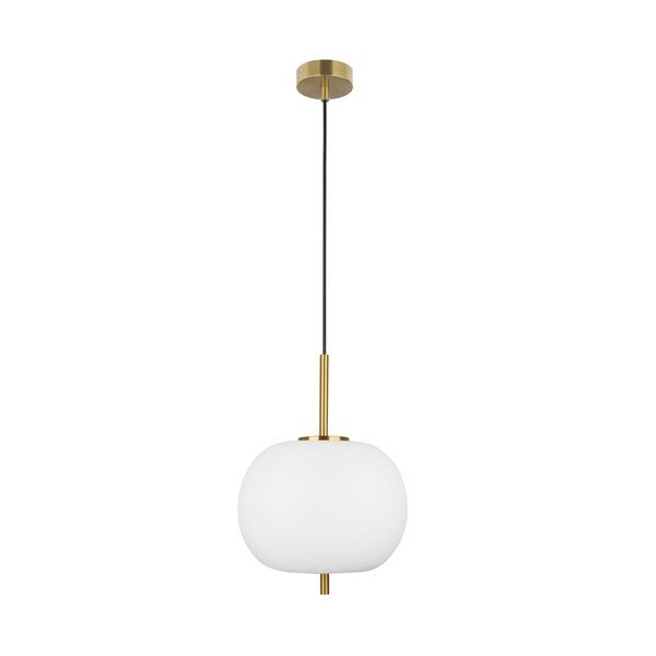 Lampadario bianco/color ottone in vetro ø 30 cm Lato – Nova Luce