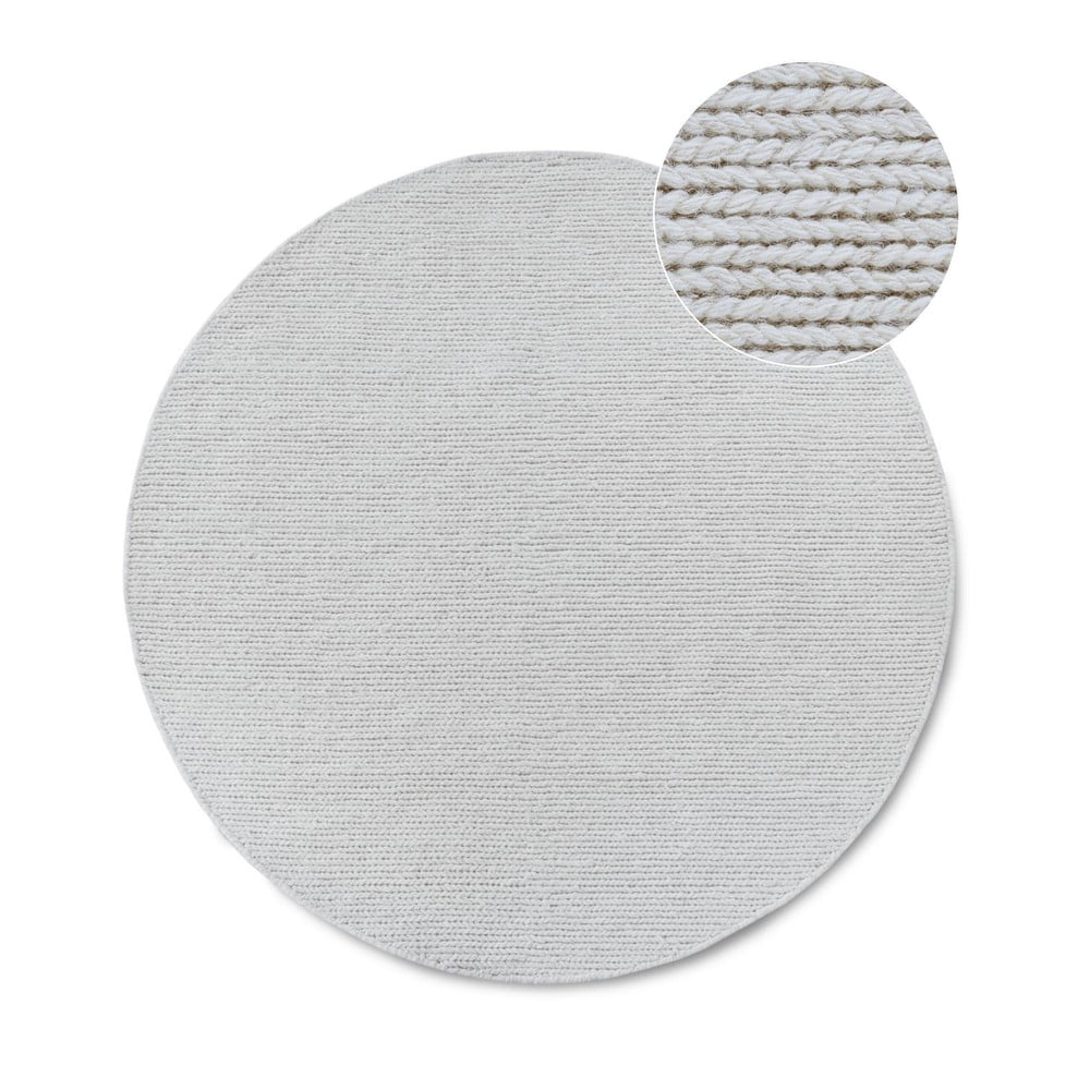 Tappeto rotondo bianco in lana tessuto a mano ø 160 cm Francois – Villeroy&Boch | Tappeti