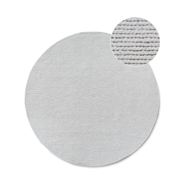 Tappeto rotondo bianco in lana tessuto a mano ø 160 cm Francois – Villeroy&Boch