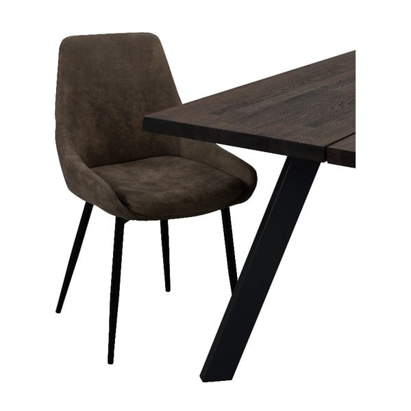 Sedia da pranzo imbottita marrone Sierra - Rowico-image-3