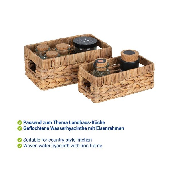 Set di cesti in giacinto d'acqua 2 pz 16x26x11 cm Cynthia – Wenko-image-2