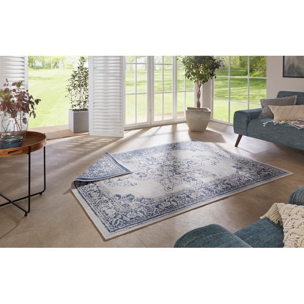 Tappeto da esterno blu e crema , 160 x 230 cm Borbon - NORTHRUGS-image-1