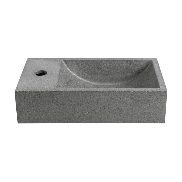 Lavabo in grigio scuro in calcestruzzo 40x22 cm Crest – Sapho-image-3