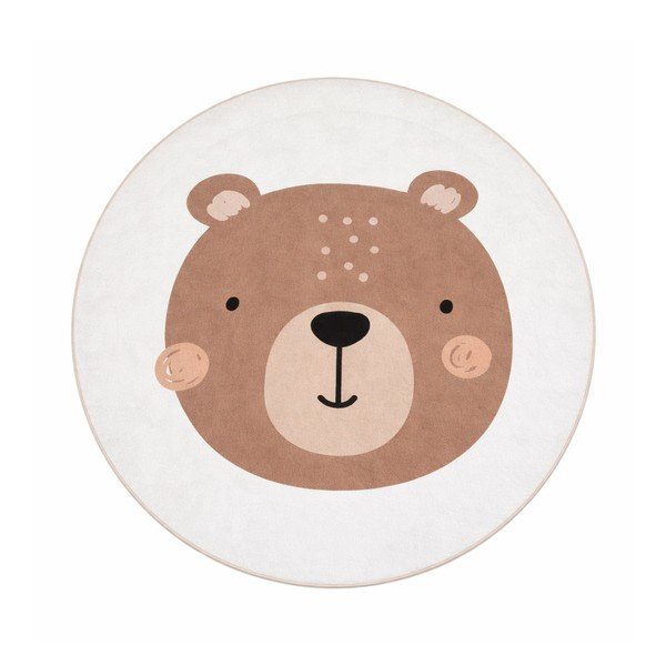 Tappeto per bambini marrone/color crema lavabile ø100 cm Teddy Bear – Mila Home
