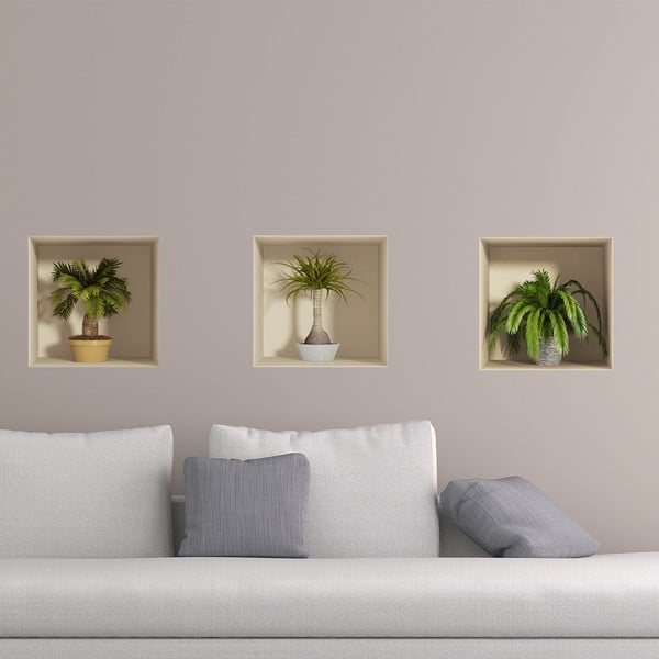 Set di 3 adesivi con palme effetto 3D - Ambiance-image-1