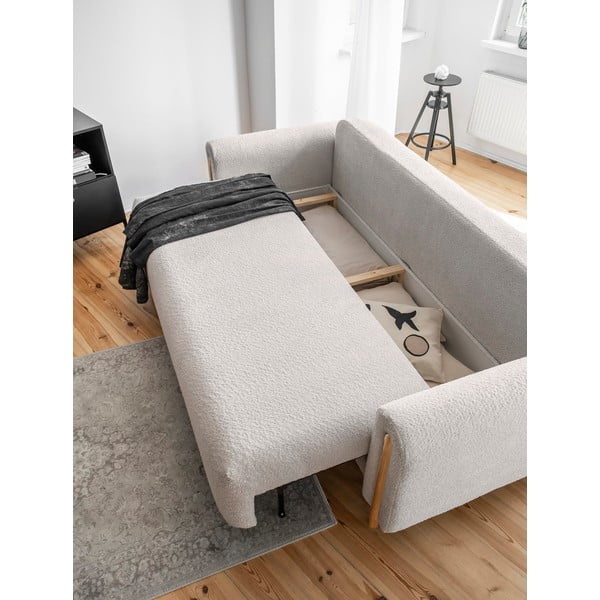 Divano beige allungabile/con contenitore e rivestimento in bouclé 244 cm Arcadova – ELTAP-image-4