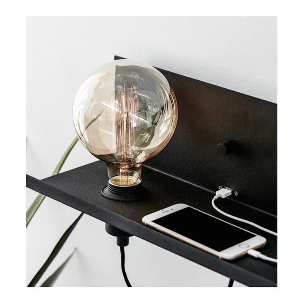 Lampada da parete nera con stazione di ricarica USB Multi - Markslöjd-image-2