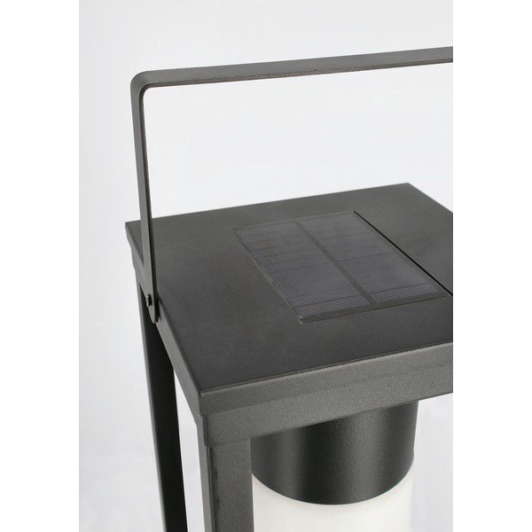 Lanterna a LED nera con alimentazione a pannelli solari/con ricarica USB (altezza totale 38 cm) Solar – Bizzotto-image-3