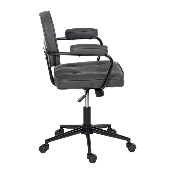 Sedia da ufficio in similpelle antracite - Ixia-image-3