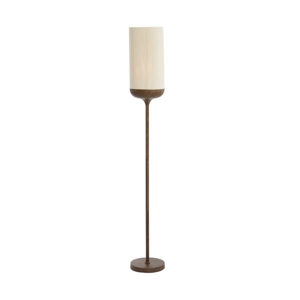 Lampada da terra marrone scuro con paralume in tessuto (altezza 159 cm) Dania - Light & Living