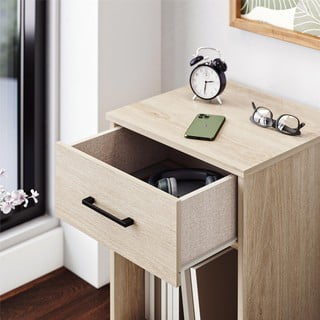 Comodino in rovere decorato in colore naturale BrEZ - Støraa