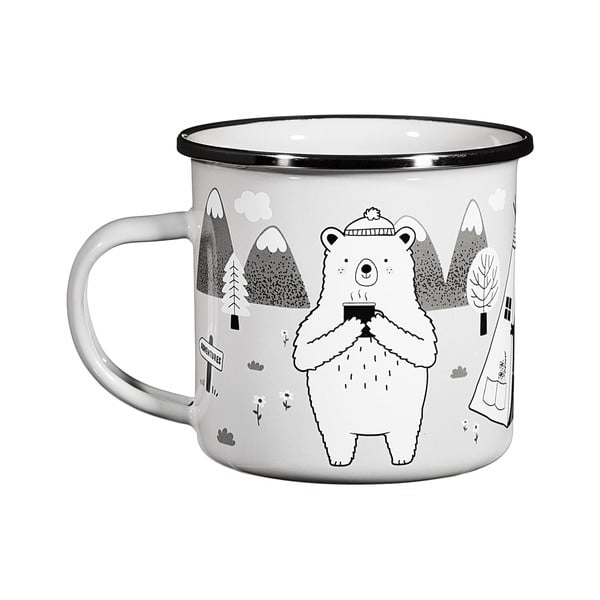 Tazza per bambini in smalto bianco Bear Adventure - Sass & Belle-image-2