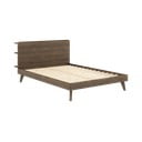 Letto matrimoniale marrone in legno di pino con griglia 160x200 cm Retreat - Karup Design