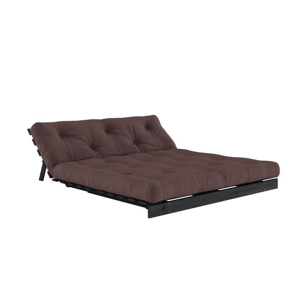 Divano letto marrone scuro 160 cm Roots Black Night - Karup Design-image-4