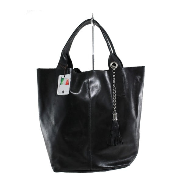 Borsa a mano in pelle nera Moe - Chicca Borse