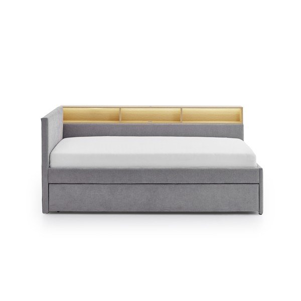 Letto da bambini con sponde grigio con contenitore rete non inclusa 140x200 cm Uno – Meise Möbel