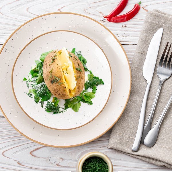 Set di piatti da dolce color crema in ceramica 6 pz ø 19,5 cm Statek – Orion-image-1