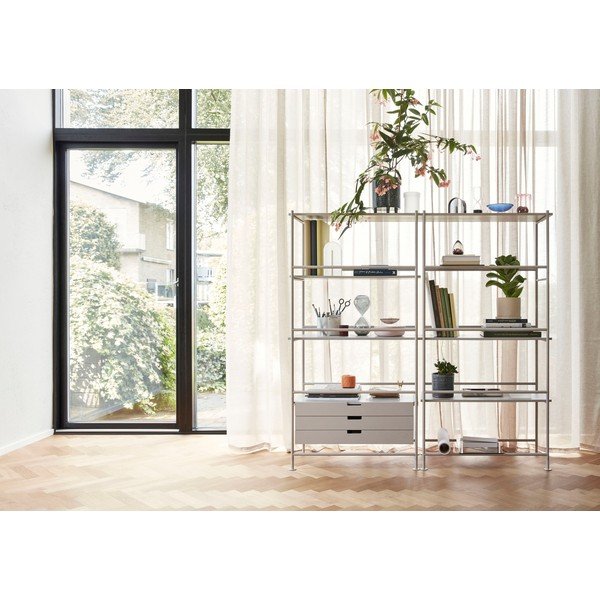 Scaffale grigio con ripiani in legno di frassino Divide, 149 x 145 cm Kumo - Hübsch-image-2