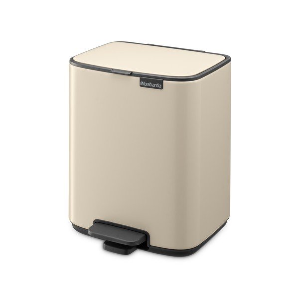 Cestino per la spazzatura beige in acciaio con pedale 7 l Bo – Brabantia