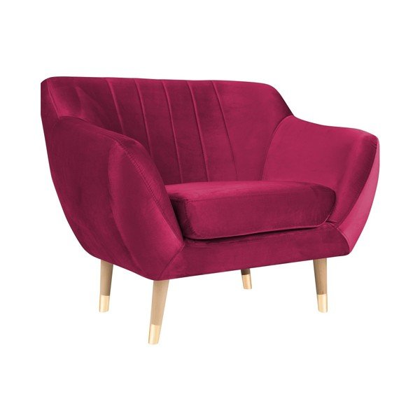Poltrona in velluto rosa Benito - Mazzini Sofas-image-2