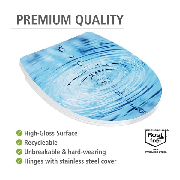 Sedile WC con chiusura Easy-Close (automatica) 38 x 45 cm Droplets – Wenko-image-4