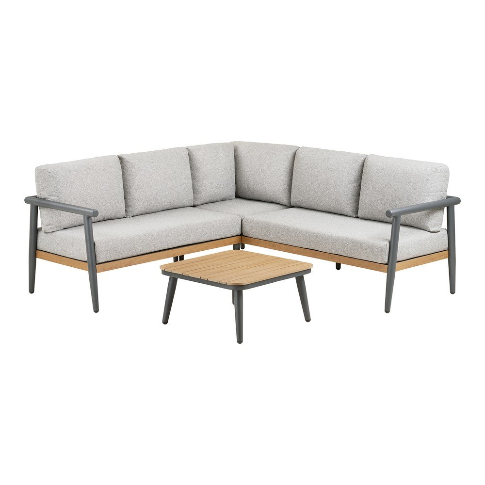 Set di mobili da giardino grigio imbottito per 4 persone Comillas – House Nordic | Set di mobili da giardino