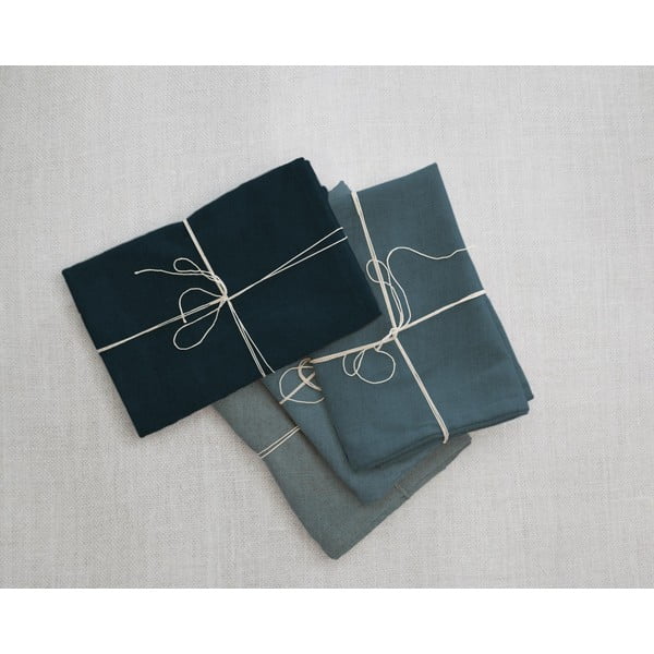 Set di 4 tovaglioli di lino blu, 43 x 43 cm - Really Nice Things-image-1