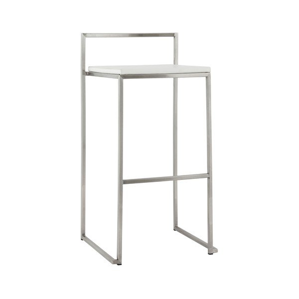 Sedia da bar con seduta bianca Meto, altezza seduta 74 cm - Kokoon